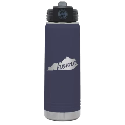 Personalized Kentucky Home 20 oz Water Bottle - Navy