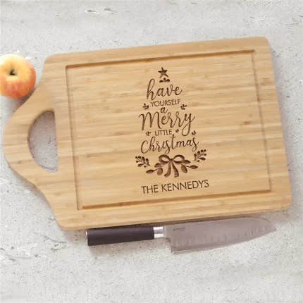 Engraved Merry Little Christmas Cutting Board - Custom Holiday Gift