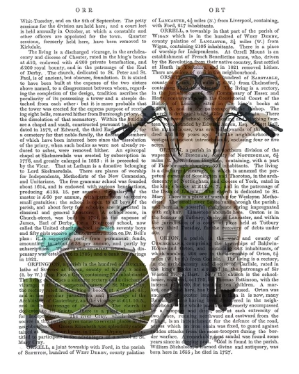 Beagle Chopper and Sidecar, Book Print, Dog Art Print, Wall Art