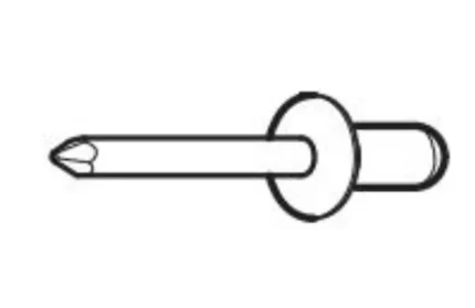 Carefree 030345-007 Semi-Tube Rivet 3/16" X 1-5/8", Black