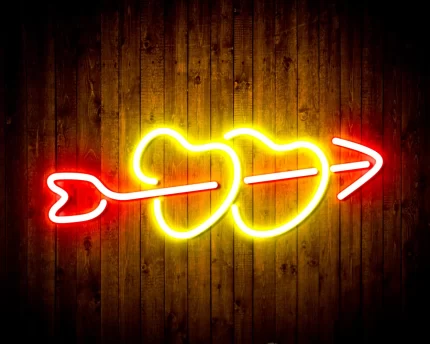 Hearts with Arrow Crush In Love Flex Silicone LED Sign (Neon-Style, LED Technology)