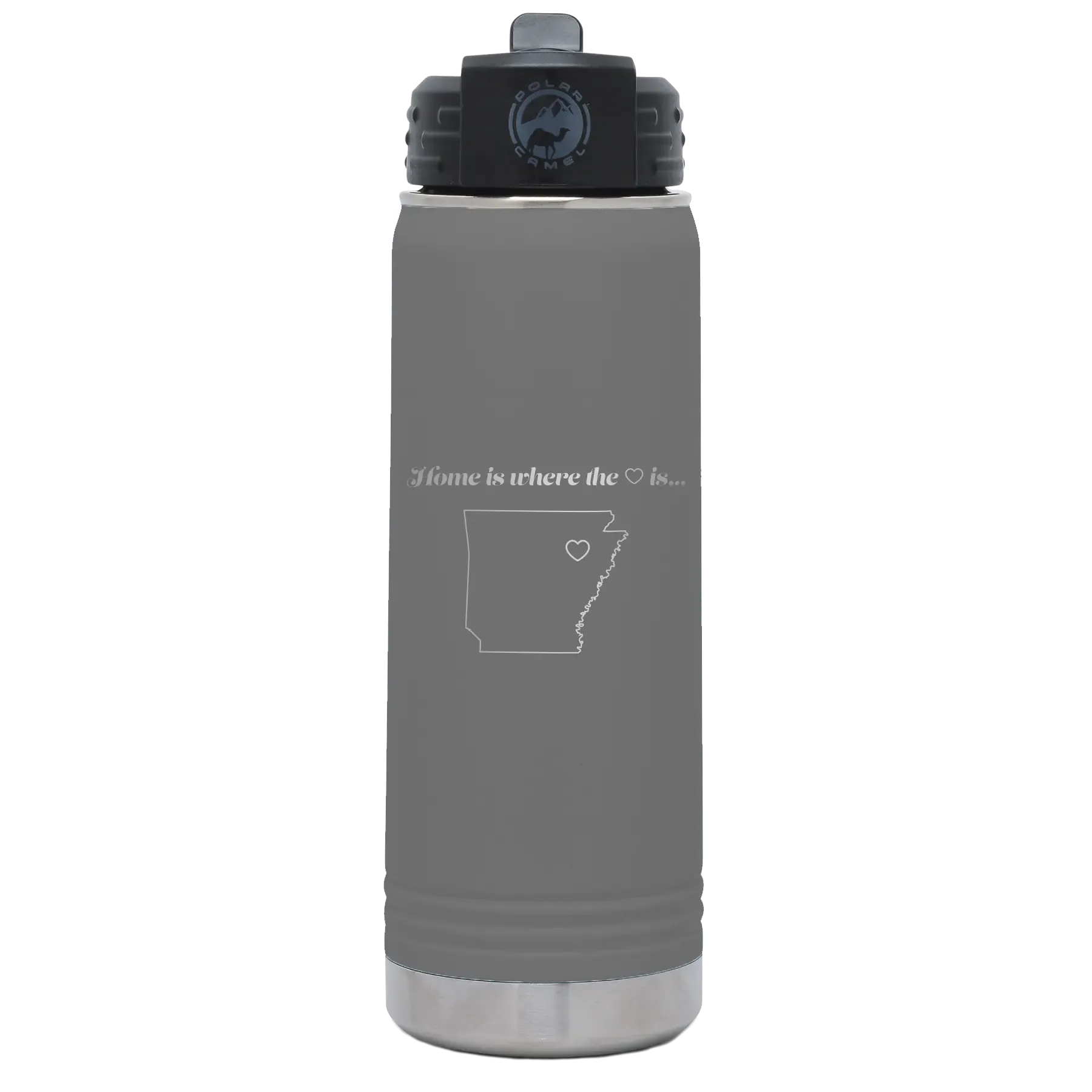 3sPersonalized-Arkansas-Heart-20-oz-Water-Bottle-Dark-Gray