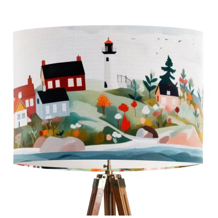 Scandi Lampshade Coastal Village 1, Pendant Lighting, Table Lamp Shade