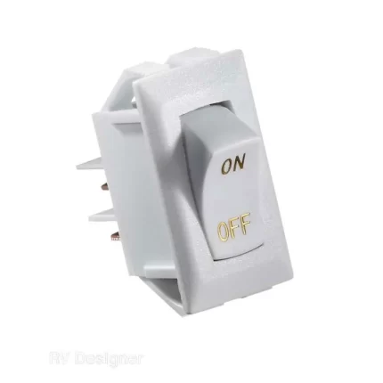 10A White Rocker Switch w/Gold