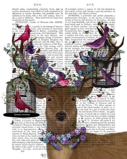 Deer Birdkeeper, Tropical Bird Cages, Book Print, Art Print, Wall Art
