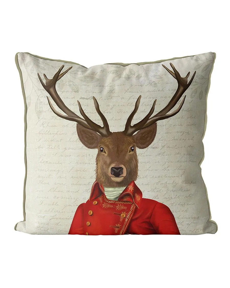 3xDeer-in-Red-and-Gold-Jacket-Portrait-Cushion-Throw-Pillow