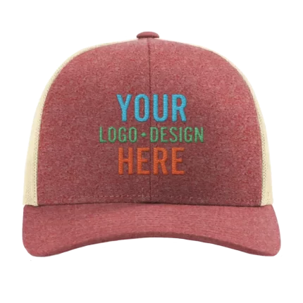 Embroidered Richardson 115CH Low Pro Trucker Hat - Red Heather Birch