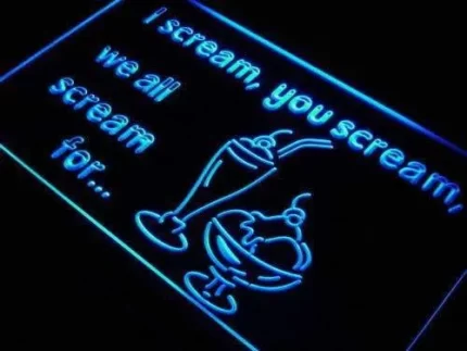 I Scream You Scream Ice Cream LED Light Sign