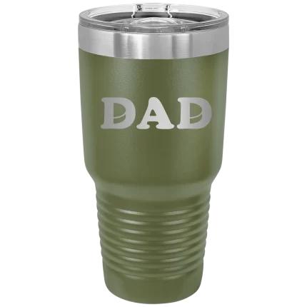 Personalized Hockey Dad 30 oz Tumbler - Olive Green