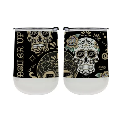 Purdue DIa de los Muertos 18oz tumbler
