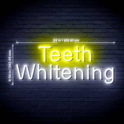 Dentist Teeth Whitening Ultra-Bright LED Sign with Remote (Neon-Style, LED Technology)