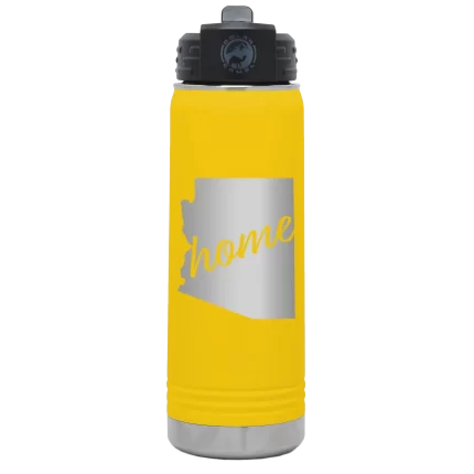 Personalized Arizona Home 20 oz Water Bottle - Yellow