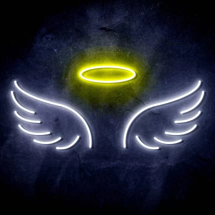Angel Wings and Halo Ultra-Bright LED Sign with Remote (Neon-Style, LED Technology)