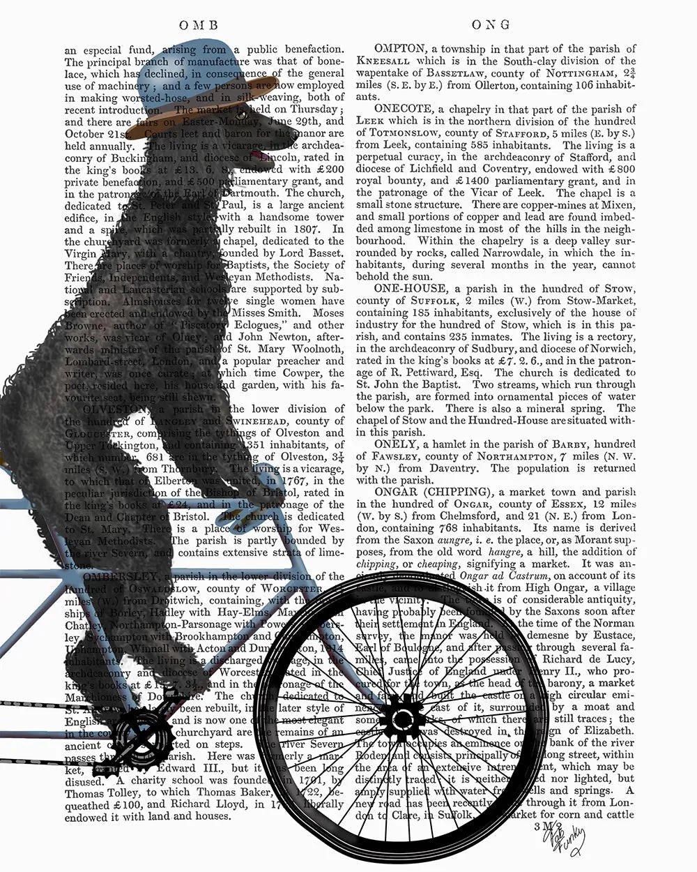 4bPoodle-on-Bicycle-Black-Book-Print-Dog-Art-Print-Wall-Art