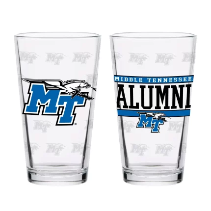 Set of 2 Middle Tennessee Blue Raiders 16oz Alumni Pints