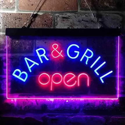 Bar & Grill Restaurant Open LED Light Sign