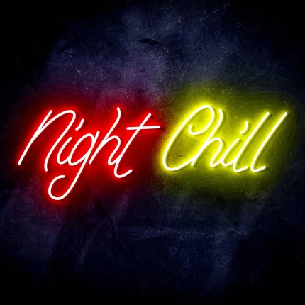Night Chill Ultra-Bright LED Sign with Remote (Neon-Style, LED Technology)