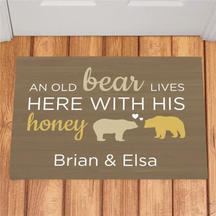 Bear and His Honey Personalized Doormat - Custom Romantic Entry Mat