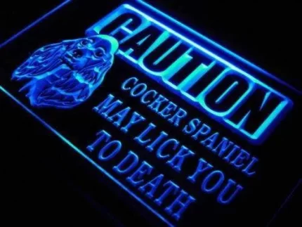 Caution Cocker Spaniel LED Light Sign