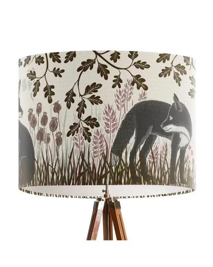 Country Lane Foxes, EARTH, Lamp shade, Drum, Pendant Lighting