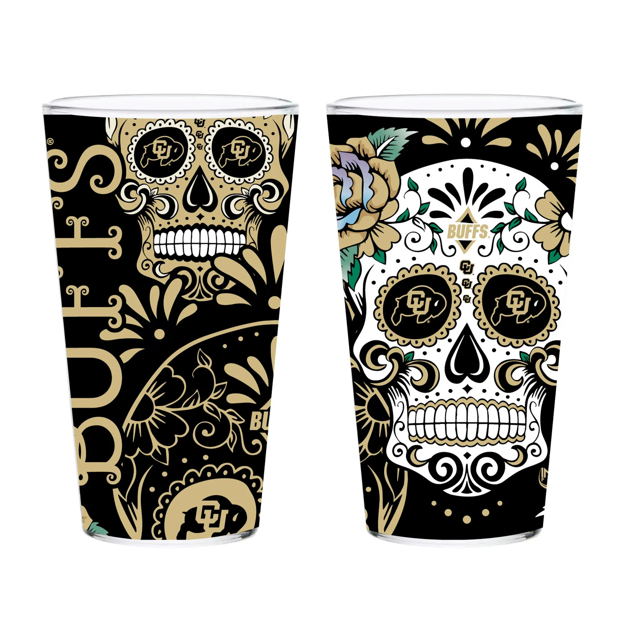 4fSet-of-2-Colorado-Dia-de-los-Muertos-Pint-Glasses