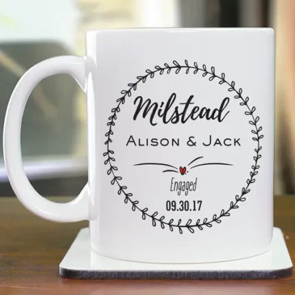 Engagement Coffee Mug - Personalized Engaged Couple Coffee Mug Gift