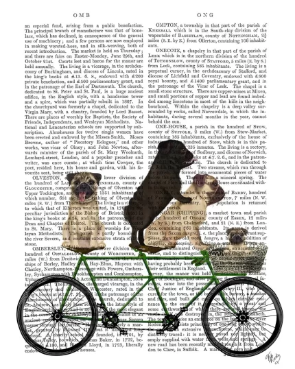 Pug Tandem, Book Print, Dog Art Print, Wall Art