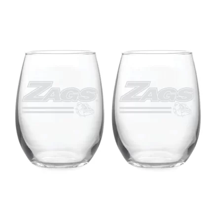 21oz Gonzaga Bulldogs Etched Slogan Stemless 2 Pack