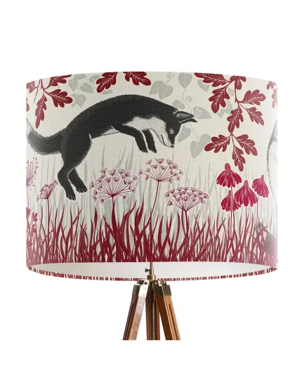 Country Lane Foxes, FIRE, Lamp shade, Drum, Pendant Lighting