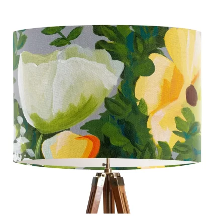 Jamaica Primrose, Loose florals Lamp shade, Drum, Pendant Lighting