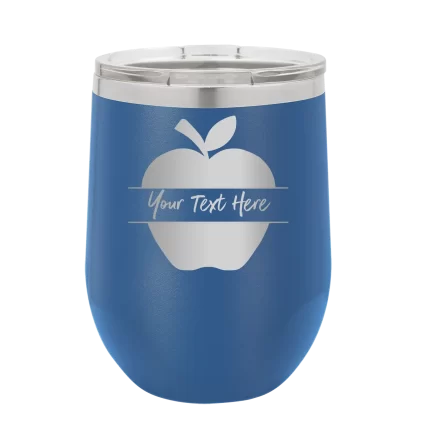 Personalized Apple Wine Cup - Royal Blue