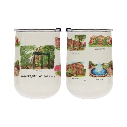 18oz Georgia Bulldogs Laura Wilcox Collection Stainless Tumbler