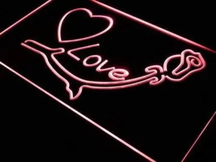 Heart Flower Love LED Light Sign