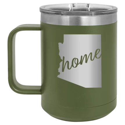 Personalized Arizona Home 15 oz Mug - Olive Green