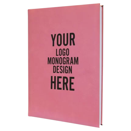 Personalized Leatherette Journal 7" x 9.75" (Lined Pages) - Pink