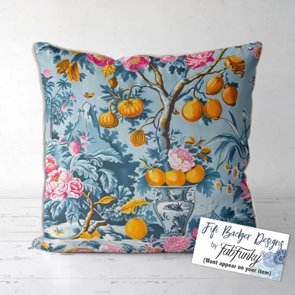 Chinoiserie Throw Pillow Cushion Cover: Vivid Palms 13