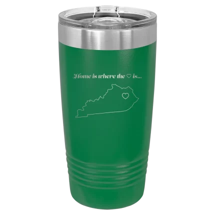Personalized Kentucky Heart 20 oz Tumbler - Green