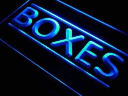 Boxes Shop Shipping Gifts LED Light Sign