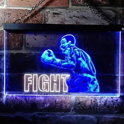 Fitness Gym Boxer Fight Boxing Man Cave LED Light Sign