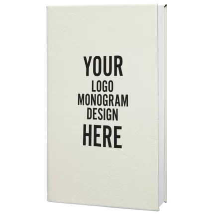 Personalized Leatherette Sketch Book 5.25" x 8.25" (Blank Pages) - White