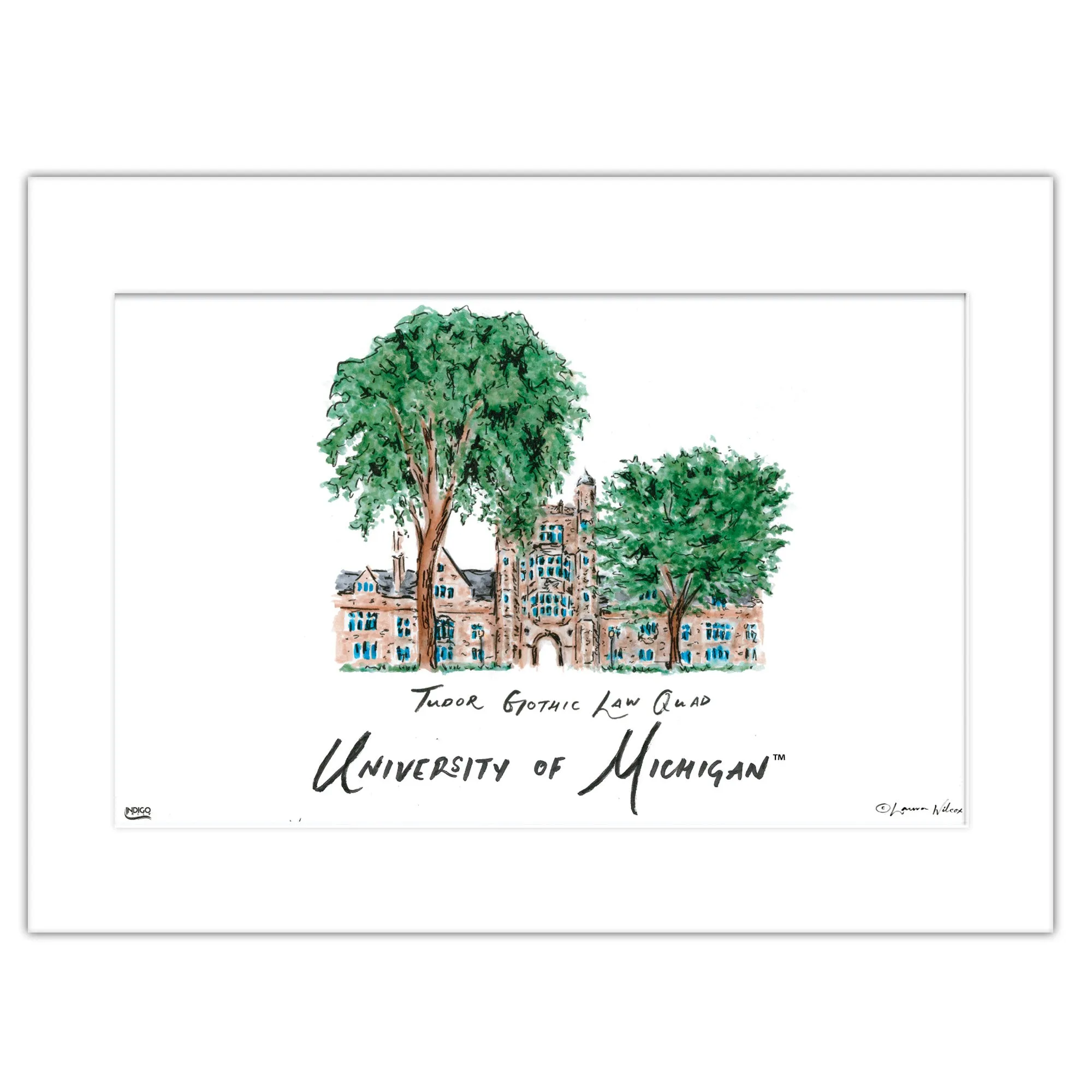 4sMichigan-Tudor-Gothic-Law-Quad-Matted-Watercolor-Wall-Art-16-x-20-by-Laura-Wilcox