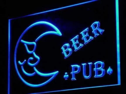 Blue Moon Beer Pub LED Light Sign