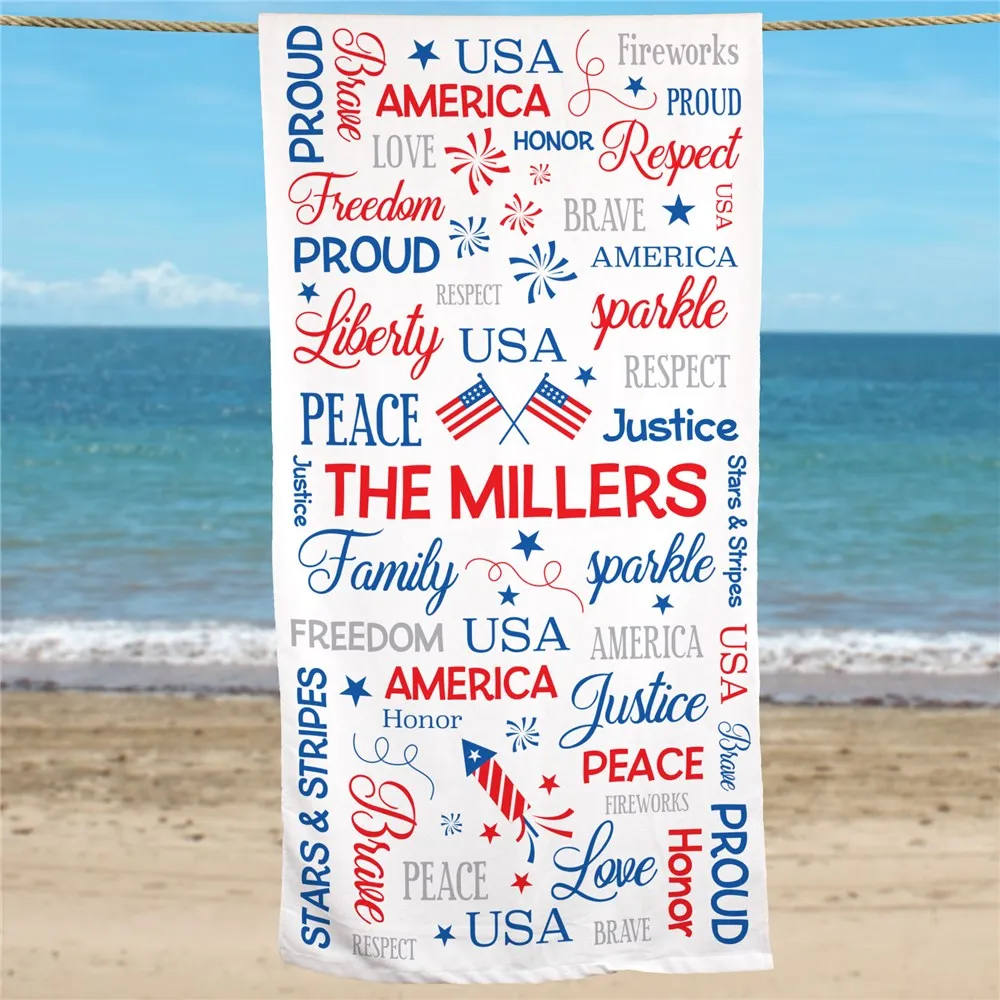 4tFourth-of-July-Word-Art-Custom-Beach-Towel