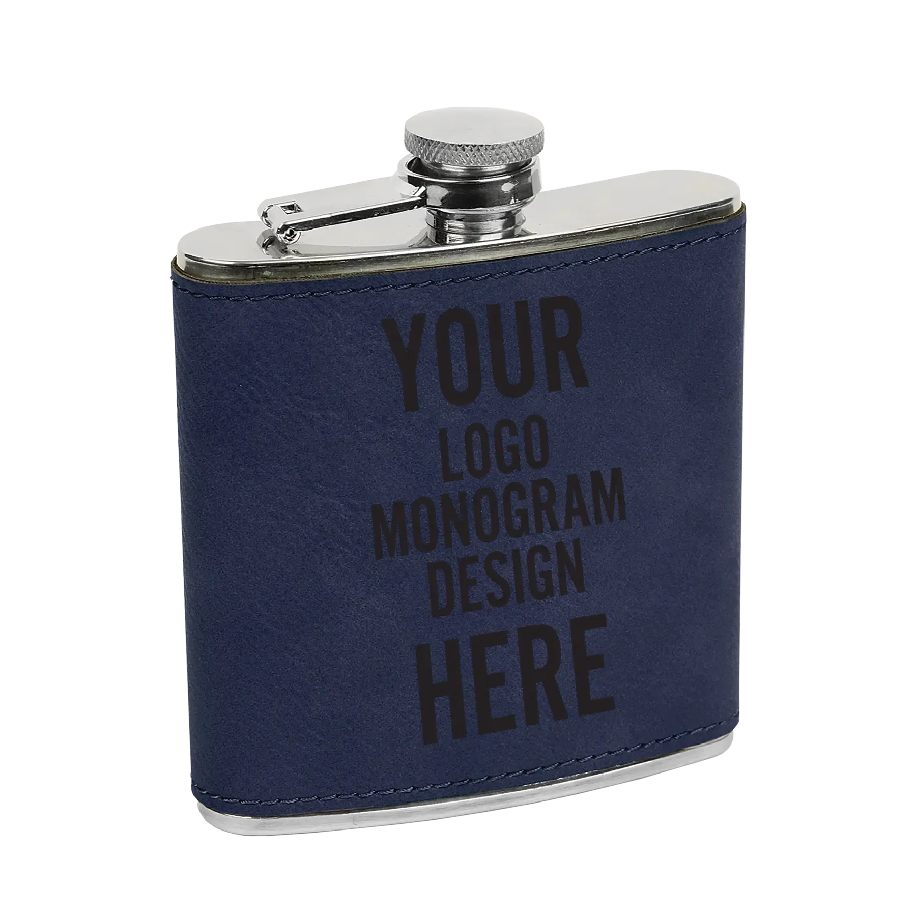 4tPersonalized-Leatherette-Stainless-Steel-Flask-6-oz-Blue-Black