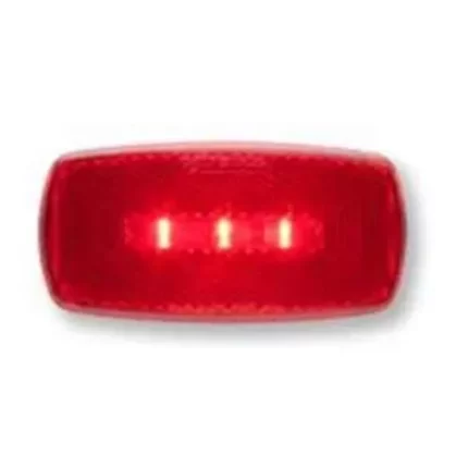LED Clearance/Marker Light Oval Black Base Red