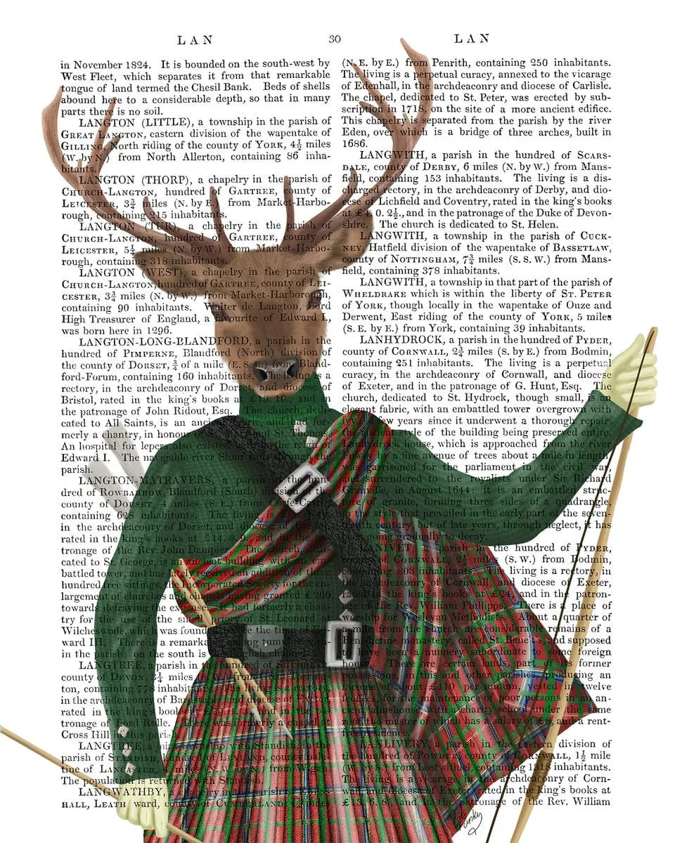 4uScottish-Deer-Major-Malcolm-Portrait-Book-Print-Art-Print-Wall-Art