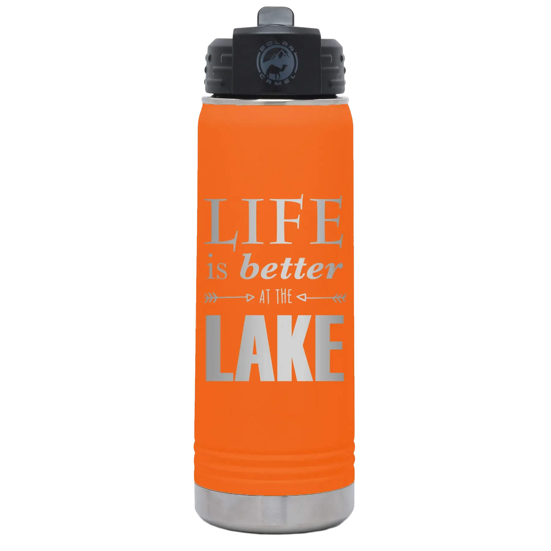 4vPersonalized-Life-is-Better-at-the-Lake-20-oz-Water-Bottle-Orange