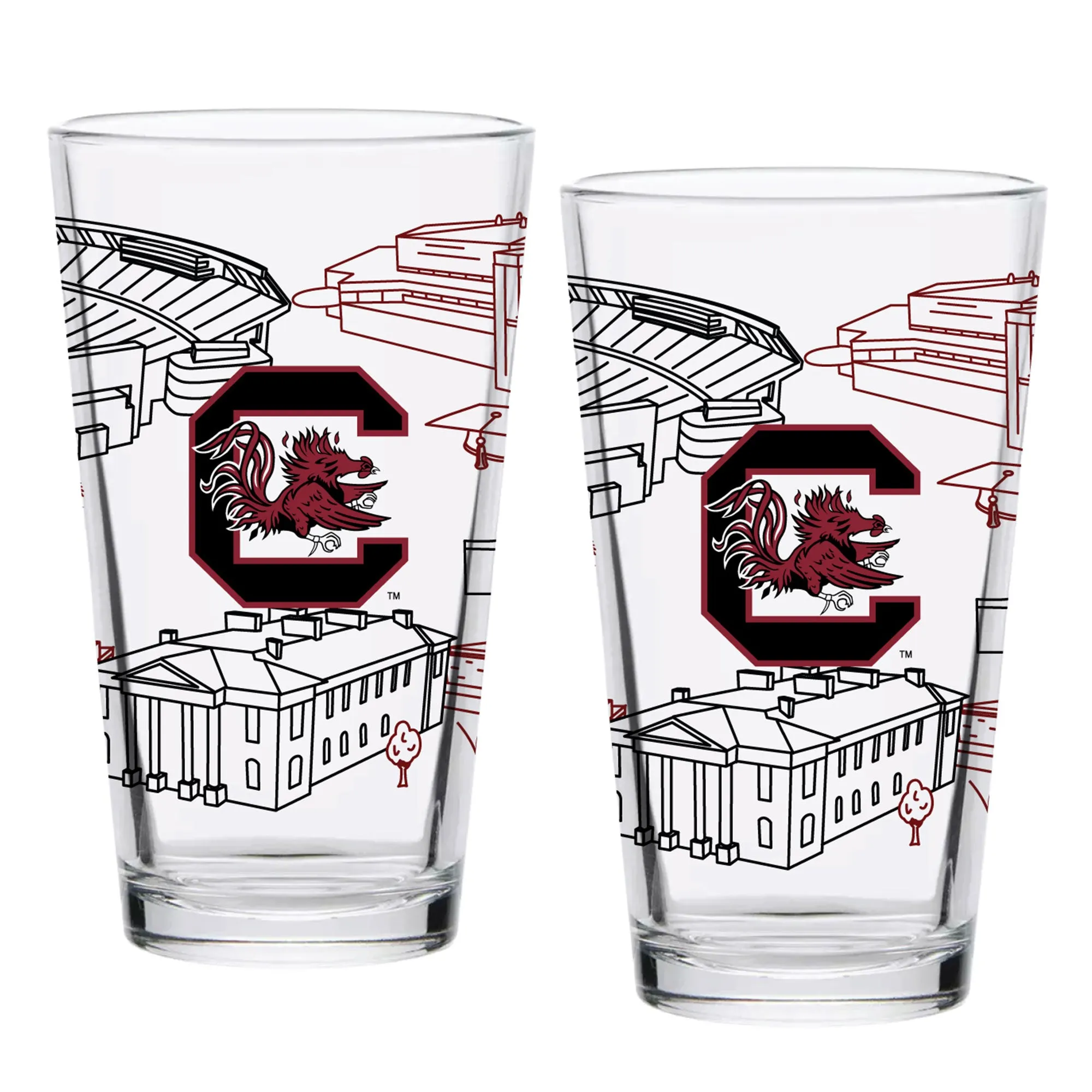 4vSet-of-2-South-Carolina-Gamecocks-Campus-Line-Art-16oz-Pints