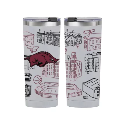 Arkansas Razorbacks 24oz Campus Line Art Tumbler