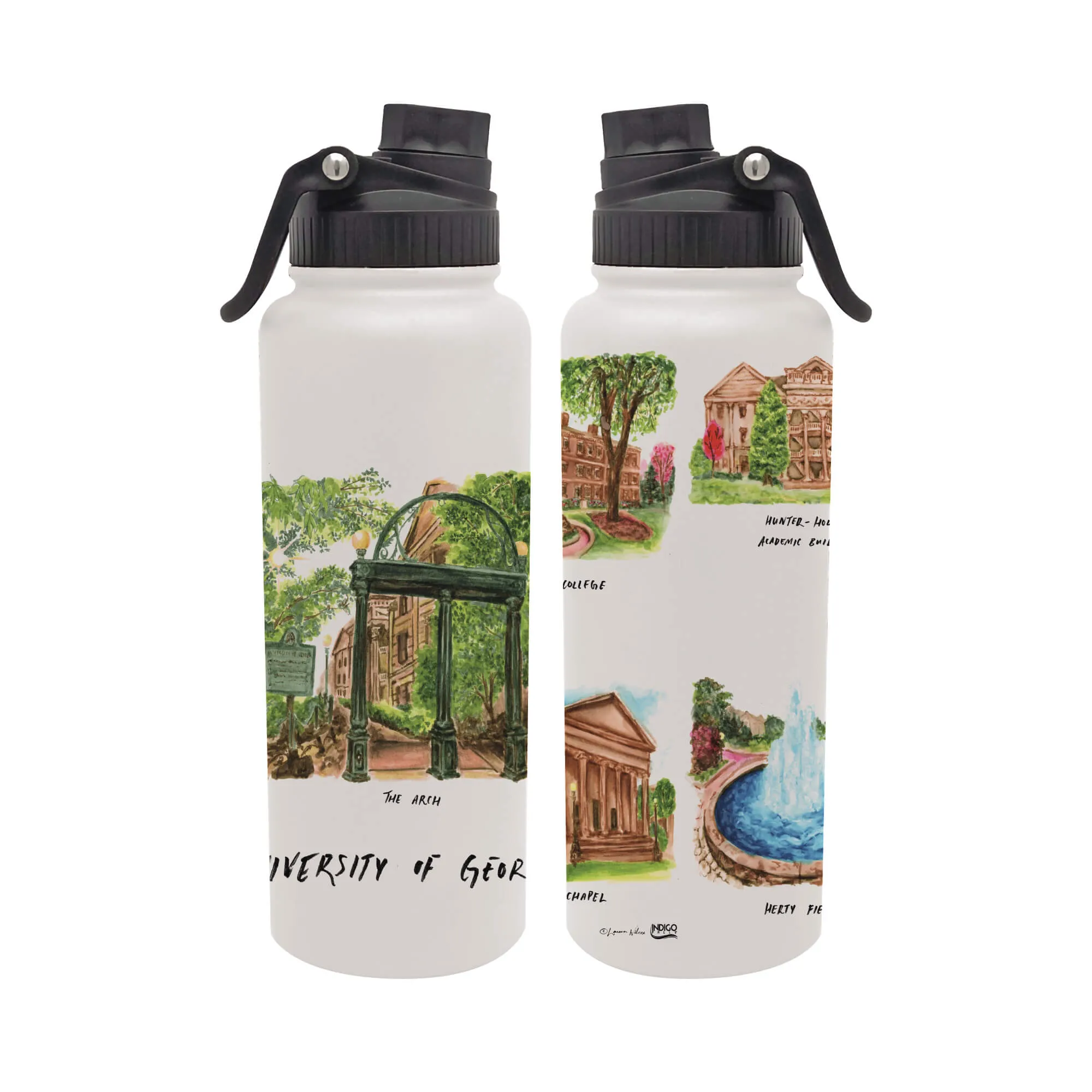 4xGeorgia-Bulldogs-34oz-Aqua-Bottle-by-Laura-Wilcox